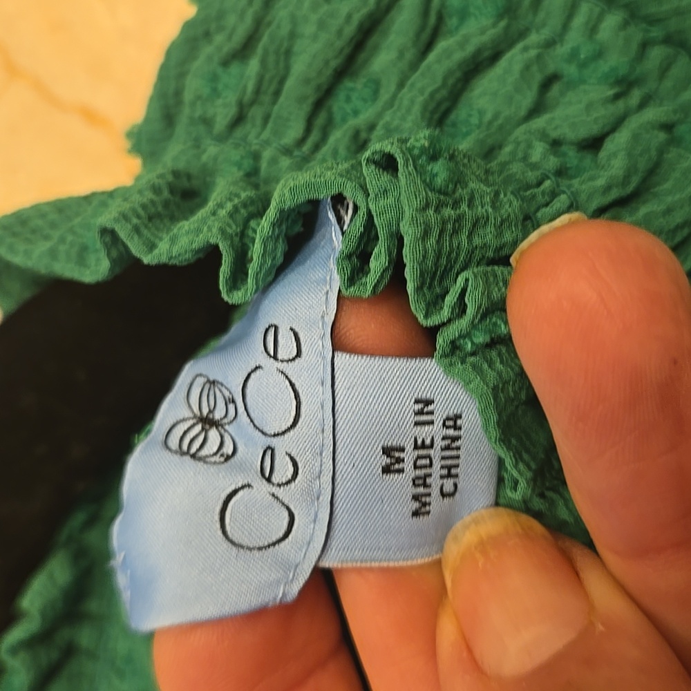 CeCe Teal Ruffled Blouse - Picture 2 of 3